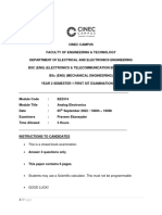 EE2314 Analog Electronics Exam 2022