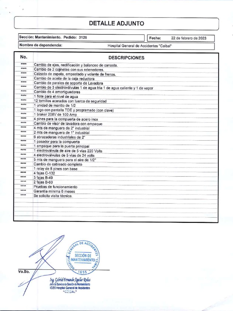 19460406@detalle Ped-3125 | PDF