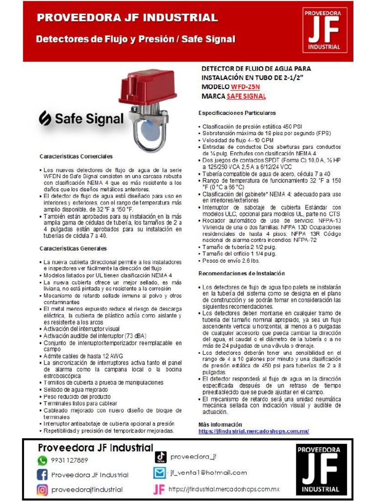 Detector Safe Signal WFD-25N | PDF