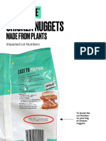 Impossible Foods Chicken Nuggets Recall - Product Codes