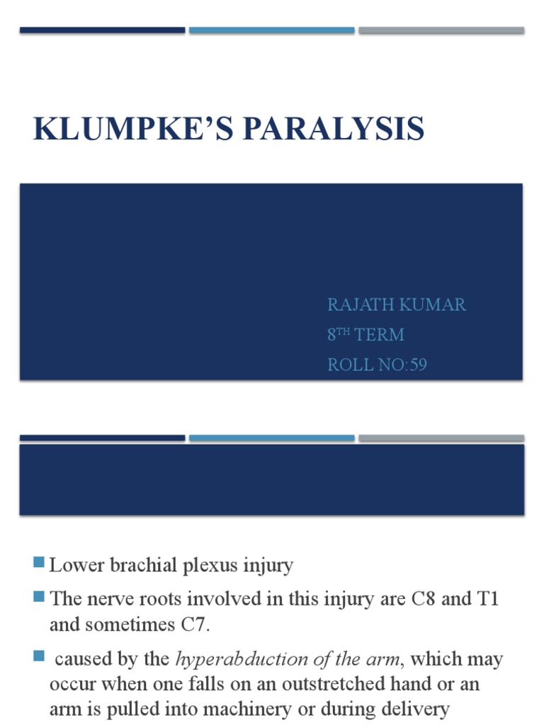 Klumpke's Paralysis: Claw Hand Deformity | PDF | Hand | Finger