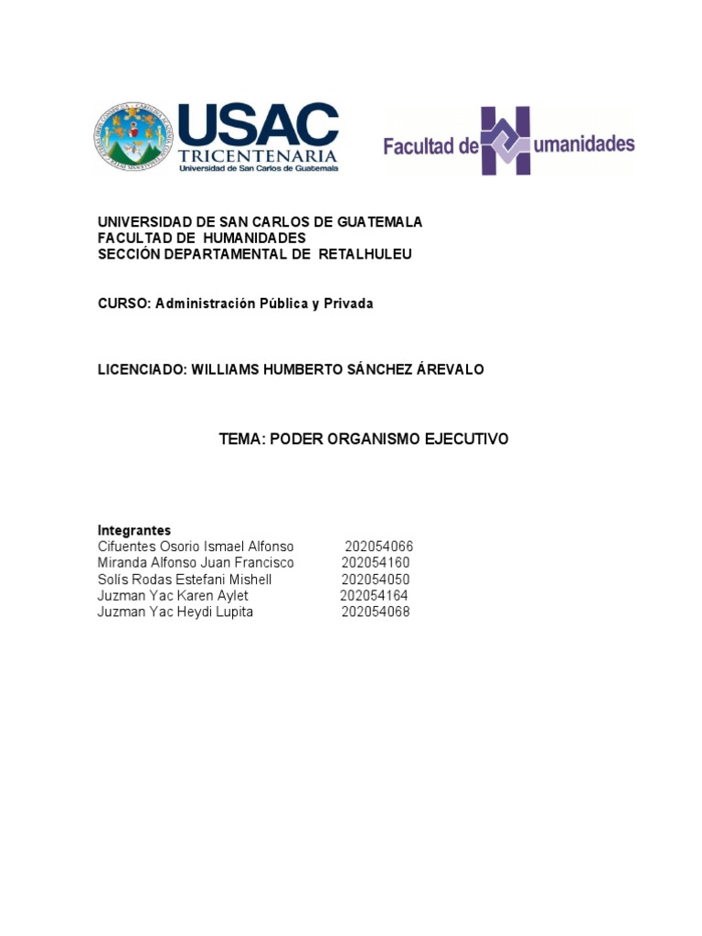 Estructura del Poder Ejecutivo en Guatemala | PDF | Guatemala ...