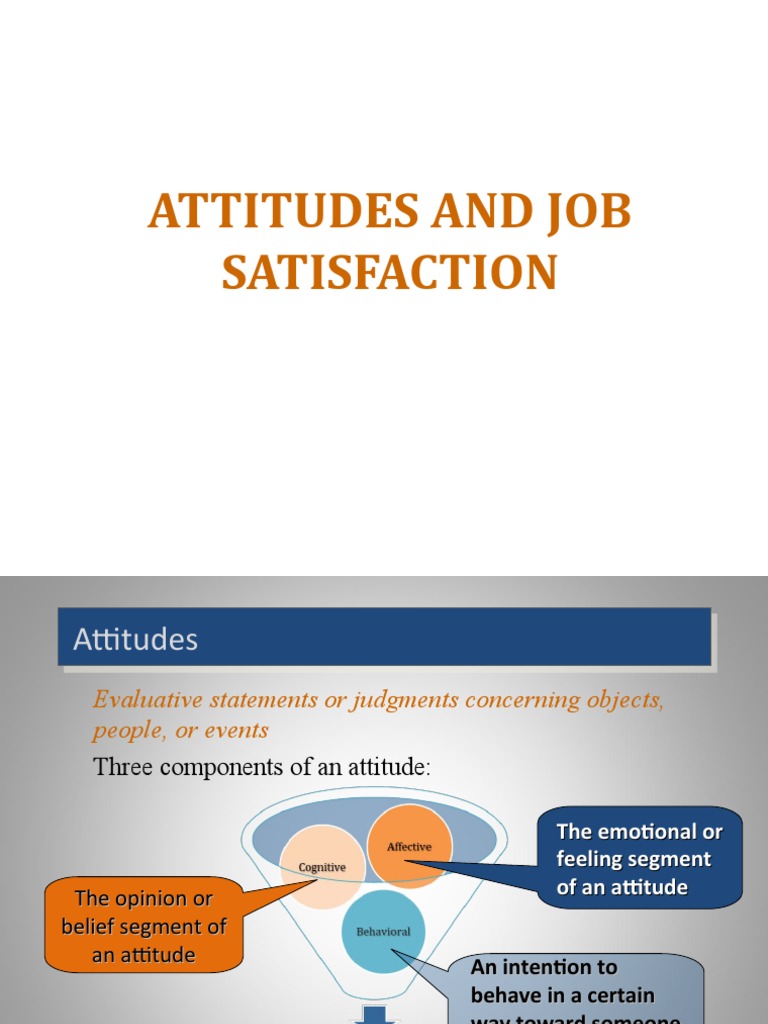 Attitudes and Job Satisfaction PDF Attitude (Psychology) Job