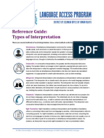 Reference Guide: Types of Interpretation