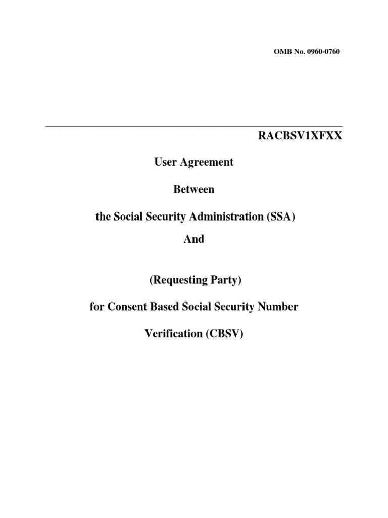 SSA-89 Form User Agreement Overview | PDF