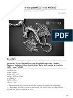 EnergiaConstiintei - Ro - Pandantiv Dragon Înaripat INOX Cod PND420