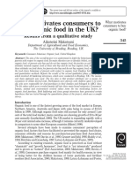 What Motivates Consumers To Buy Organic Food in The UK?: Results From A Qualitative Study