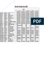 Calendário feriados 2022 ES