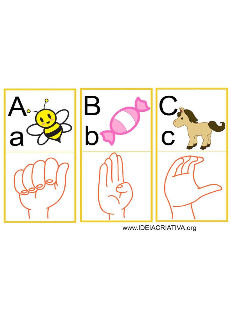 Alfabeto Libras Flash Cards Letras Do Alfabeto PDF | PDF