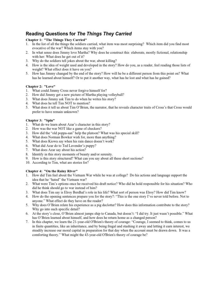TTTC Reading Questions PDF