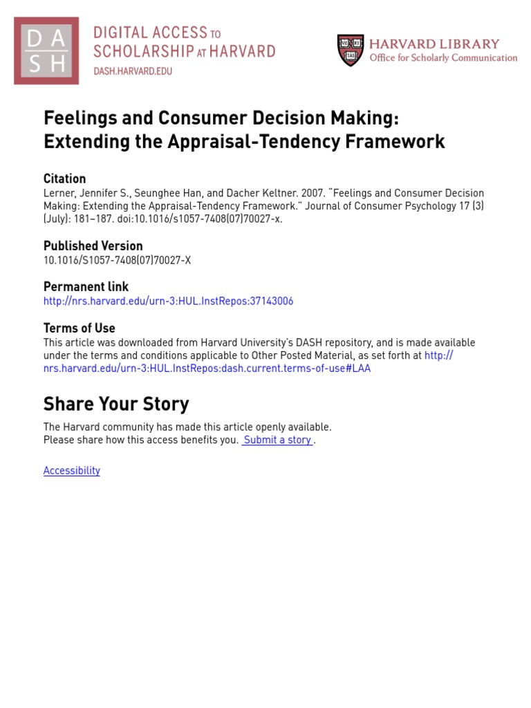 Emotions in Consumer Decision Making | PDF | Emotions | Risk