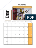 Plantilla Calendario Mensual 2023 Vector Ilustrado Rosa y Verde PDF