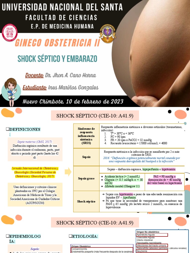 Shock Séptico y Embarazo | PDF | Septicemia | Enfermedades y trastornos