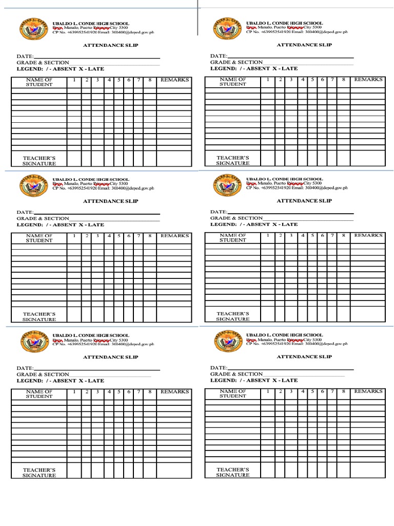 Attendance Slip | PDF