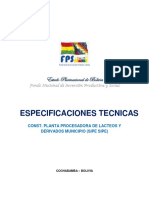 Especificaciones Tecnicas de Equipos para La Planta Industrial - Sipe Sipe PDF
