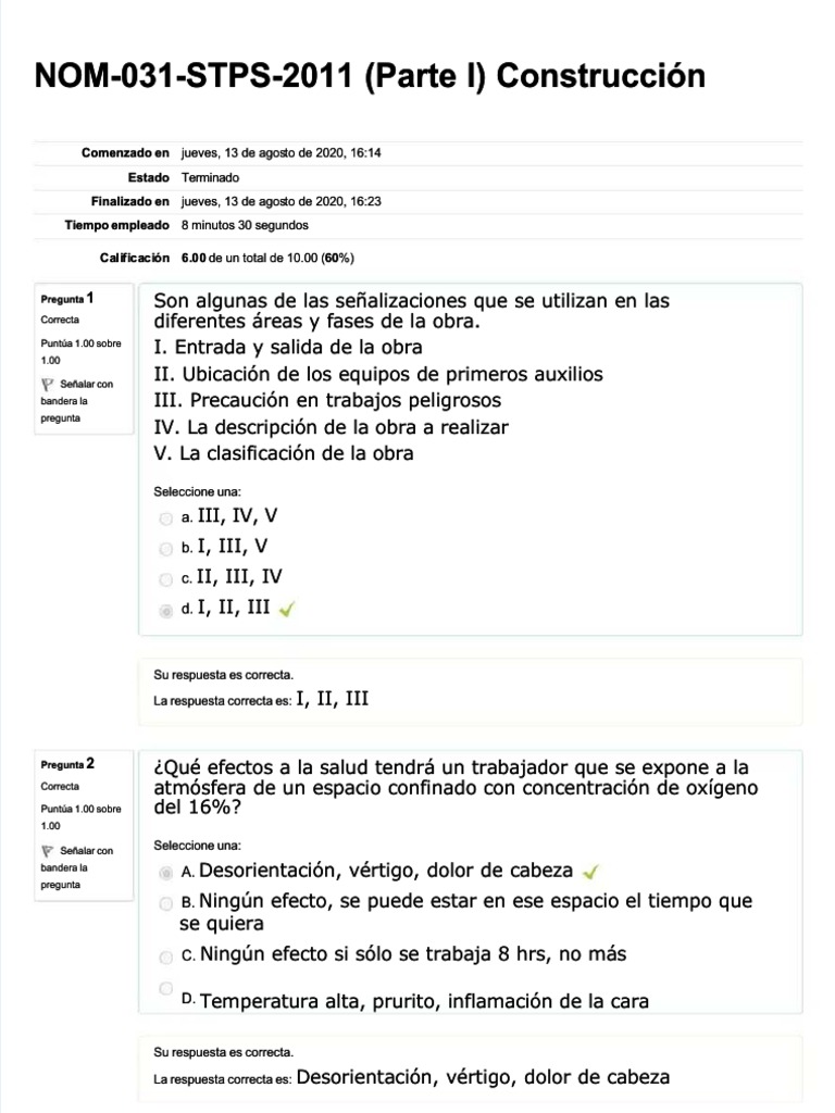 Nom 031 pt1 Respuestas | Descargar gratis PDF | Soldadura | Construcción