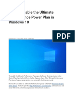 How To Enable The Ultimate Performance Power Plan in Windows 10