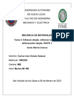 Mecánica de Materiales UANL IME Tarea 2 Parte 1