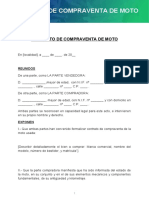 Contrato de Compraventa de Moto