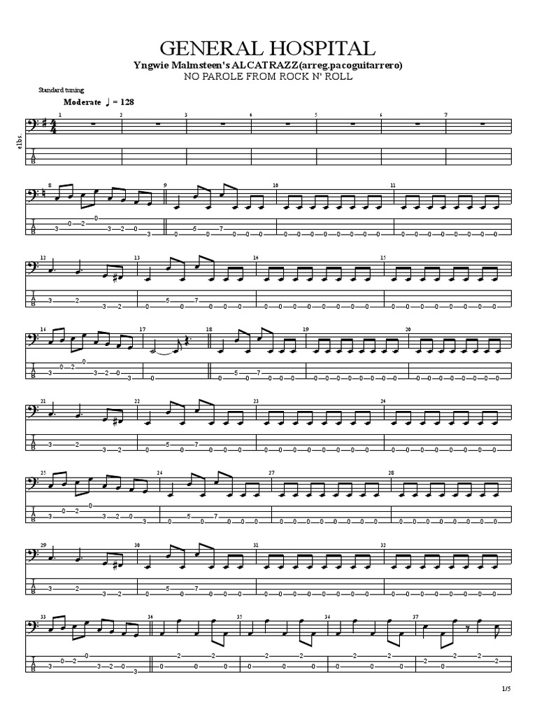 No parole from rock n roll an arrangement of yngwie malmsteen s