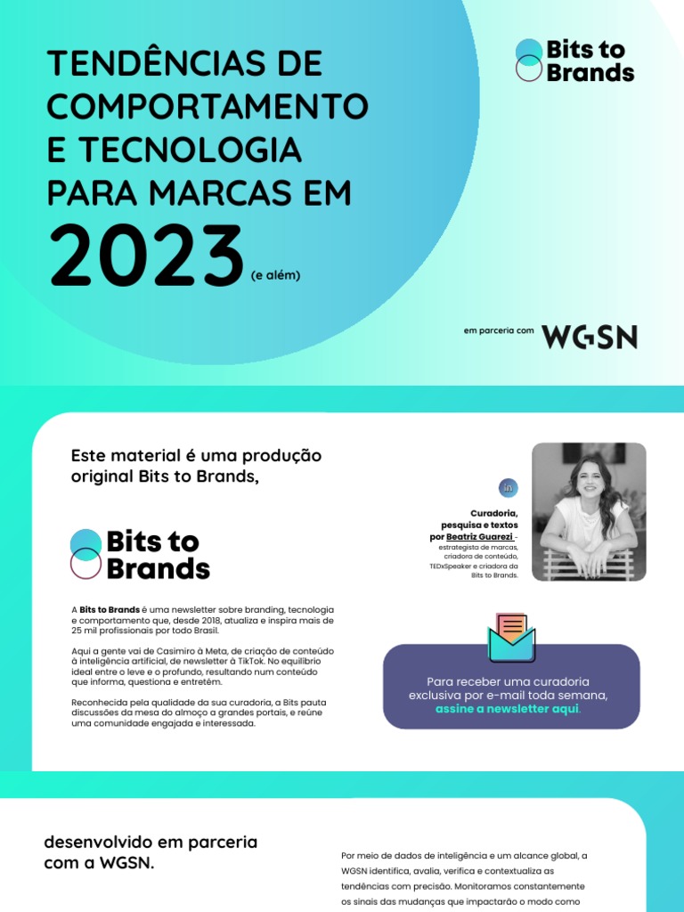 Bits To Brands WGSN Tendencias 2023 PDF PDF Inteligência artificial