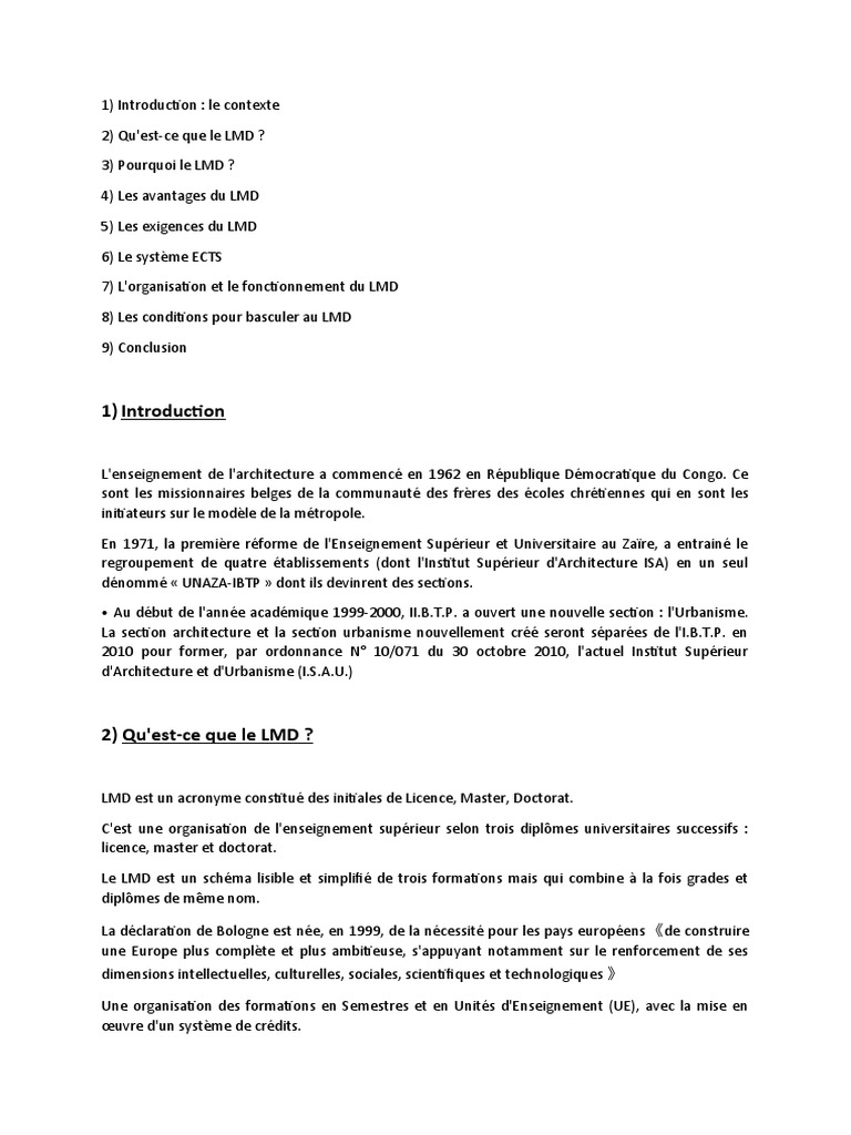 Avantages et fonctionnement du système LMD | PDF | Affaires | Art