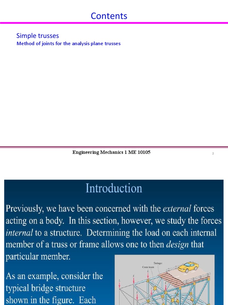 Analysis of Plane Trusses Methods | PDF | Teaching Methods & Materials ...