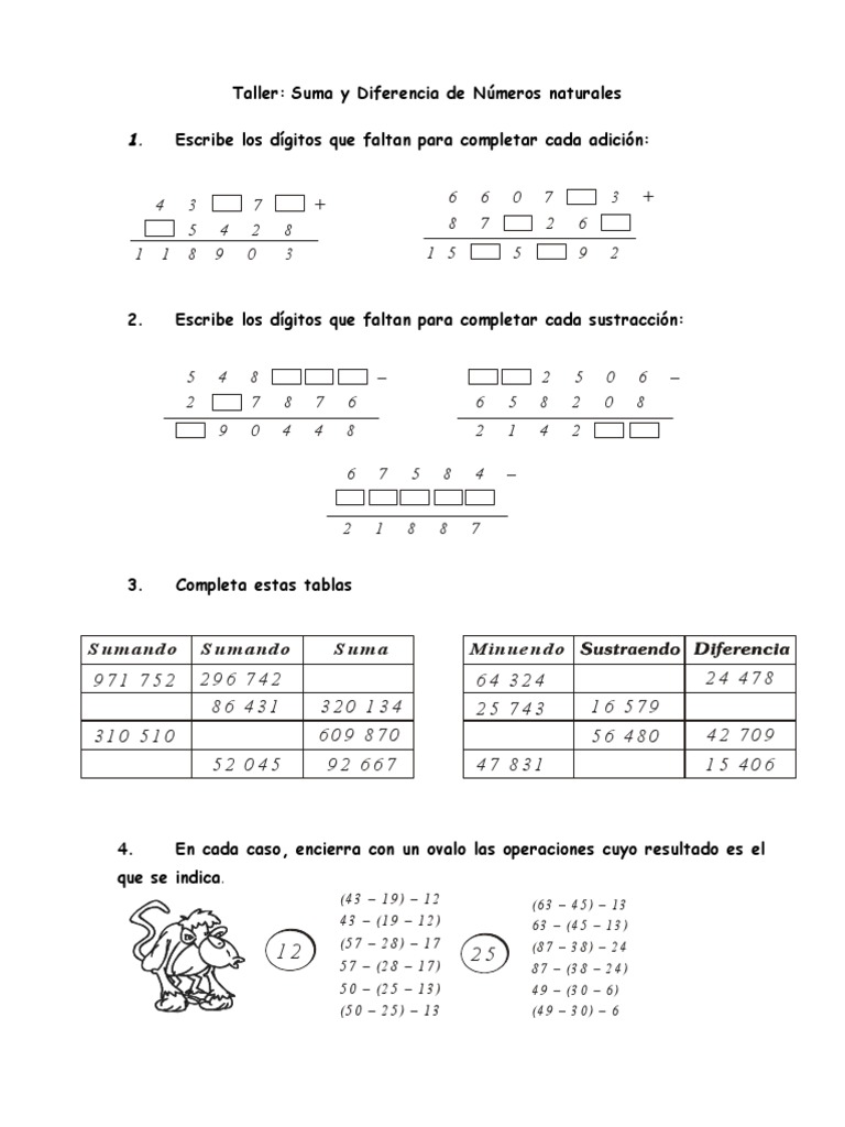 Ejercicios de Suma y Resta Enteros | PDF | Sustracción | Entero, image size:768x1024