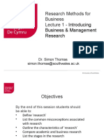 Research Methods For Business Lecture 1