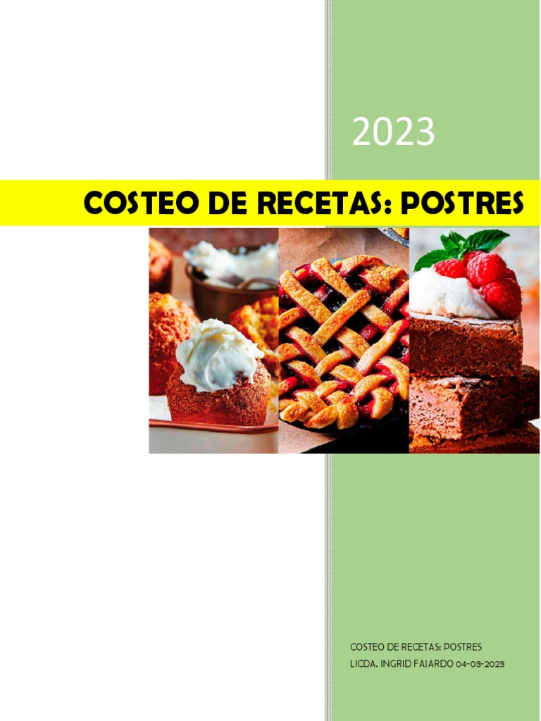 Costeo de Postres para Restaurantes | PDF | Tarta de queso | Postres