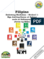 Filipino7 - q2 - Mod1 - Mga Awiting-Bayan at Bulong Mula Sa Kabisayaan