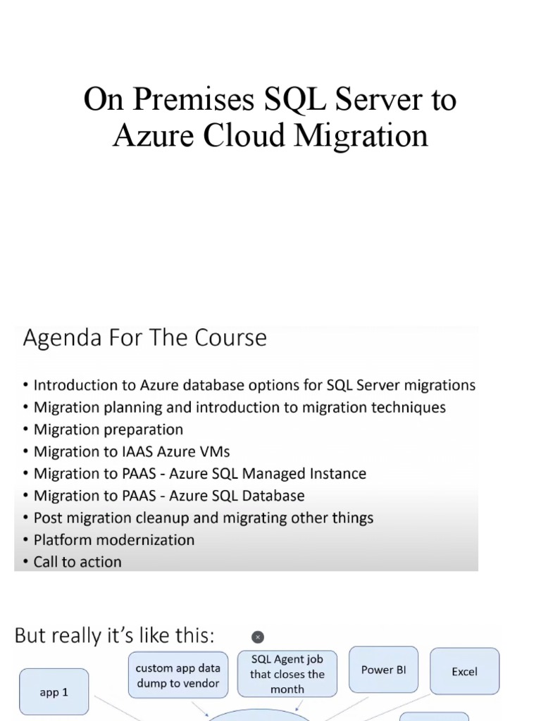 On Premises SQL Server to Azure Cloud Migration | PDF