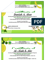 Cotabato City Day Care Certificates