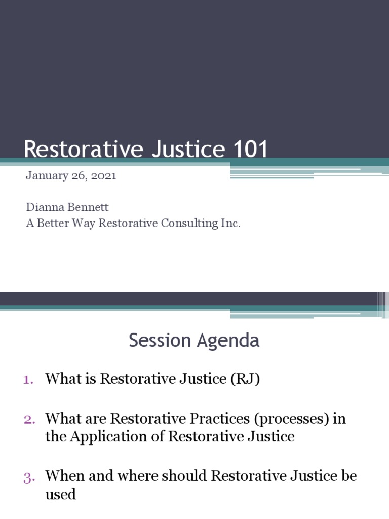 Restorative Justice Intro and Elder Abuse PDF Restorative Justice