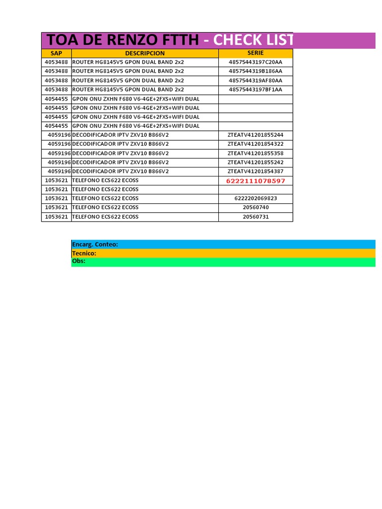 Router and Phone Inventory List | PDF | Equipment | Broadband
