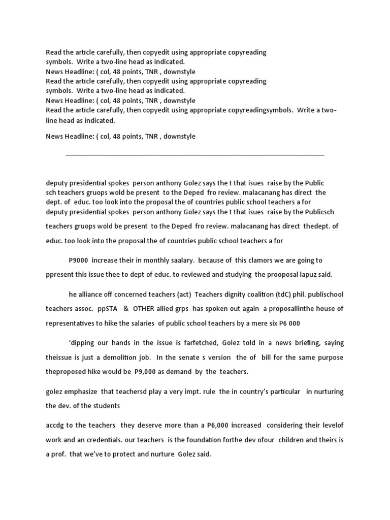 Copy Reading | PDF