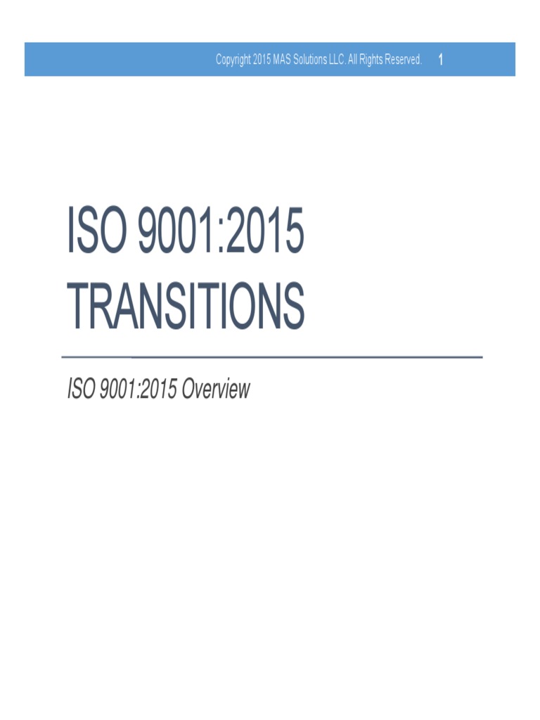 Iso9001 2015 overview 110115 pdf iso 9000 quality management