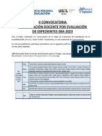 Comunicado Convocatoria - Eba Por Evaluación de Expedientes 15-03-2023