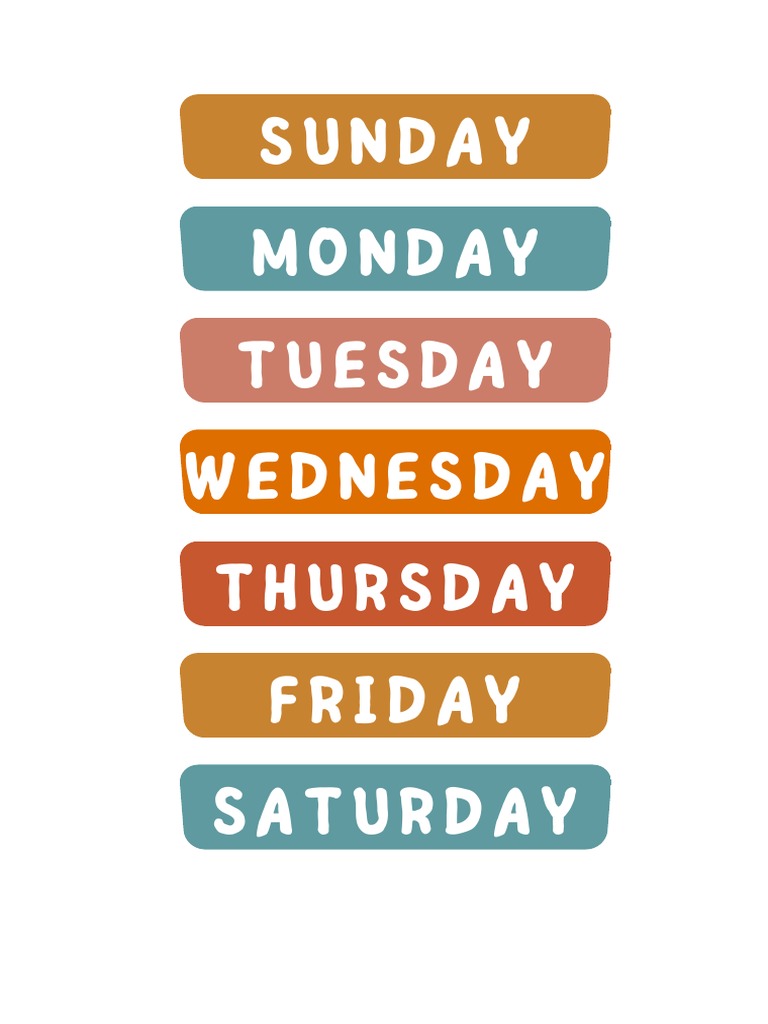 Days of the week poster pdf pdf