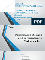 Practical Dissolv Oxygen Winkler