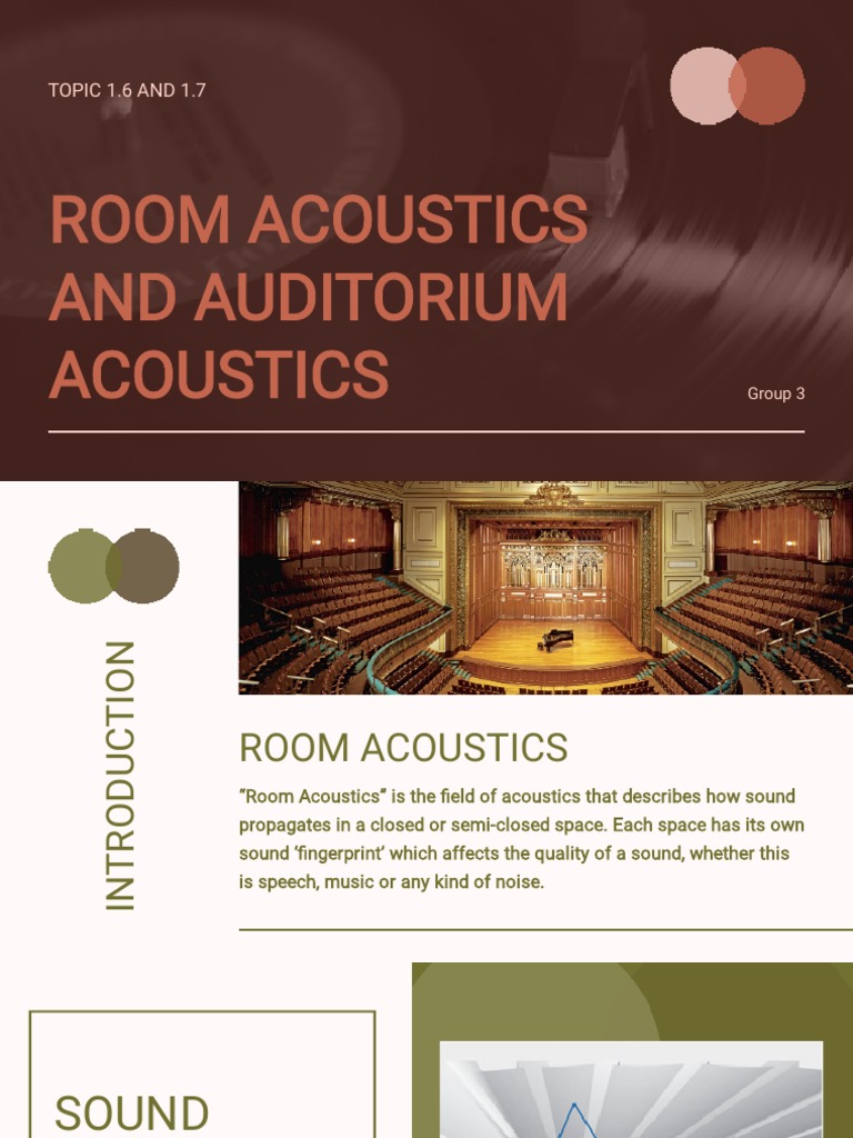 Group 3 - Room Acoustics | PDF | Sound | Acoustics