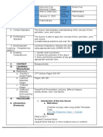 Lesson Plan in Math Demo Teaching