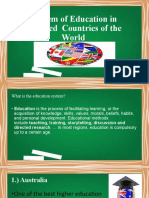 System of Education in Selected Countries of The COUNTRY Final