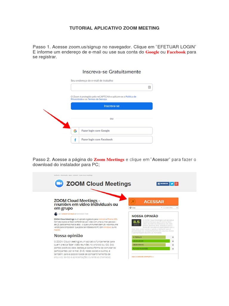 Tutorial para Uso do Zoom Meeting | PDF | Carreira e Crescimento ...