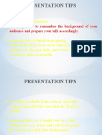 PRESENTATION TIPS For Grade 9