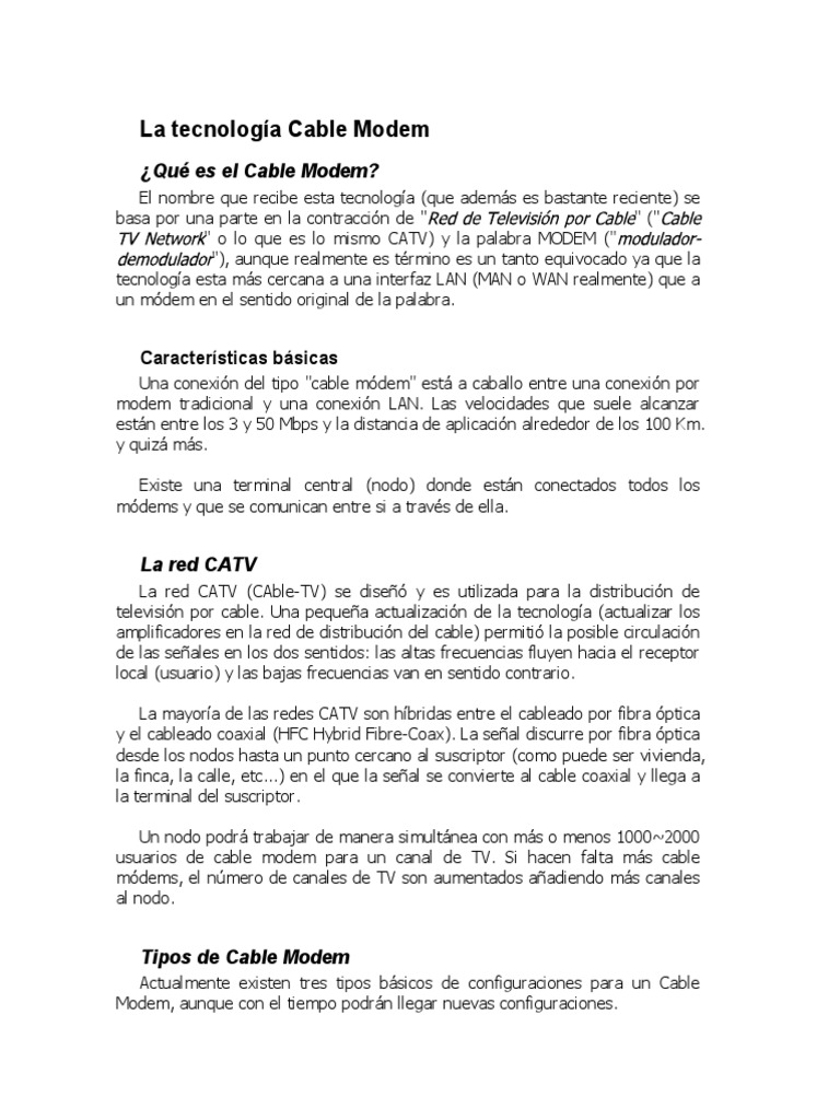 Cable Modem 2 | PDF | Módem | Televisión