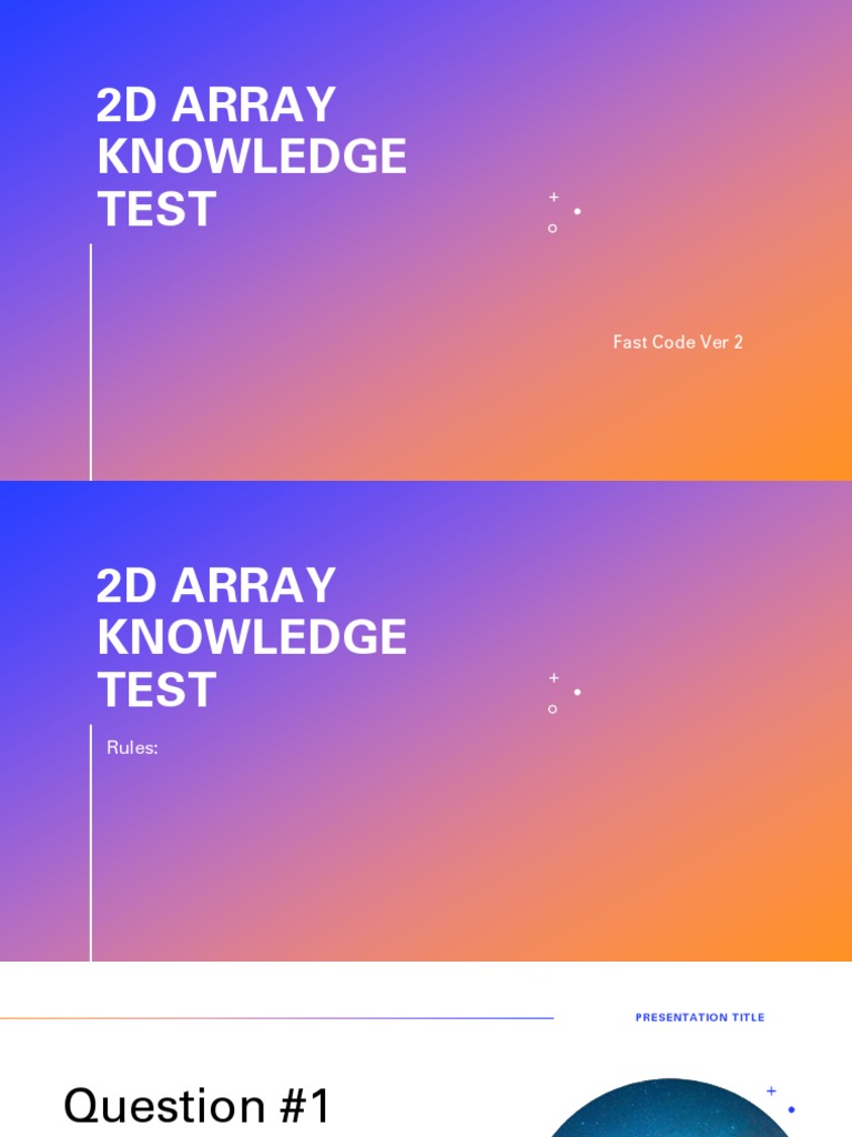 2D Array Knowledge Test | PDF | Matrix (Mathematics) | Computer Programming