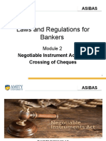 Laws and Regulations For Bankers: Negotiable Instrument Act, 1881 Crossing of Cheques