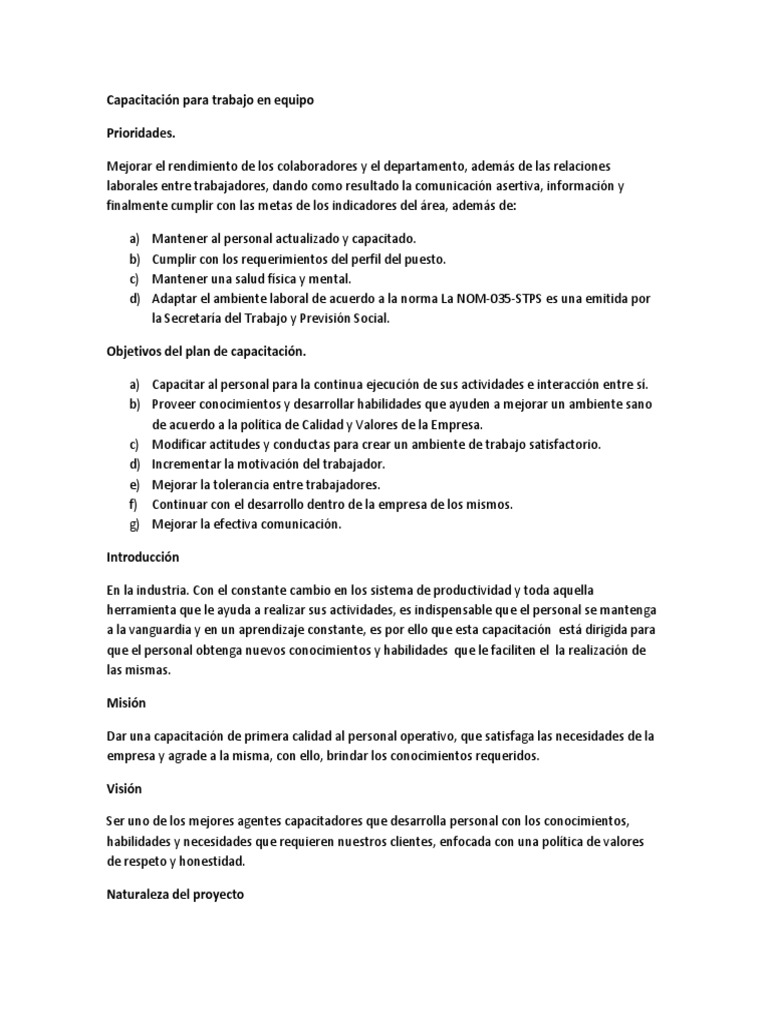 Capacitación para Trabajo en Equipo | PDF | Comunicación | Las emociones