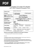 Pta Placement Evaluation Form - 2021-2022